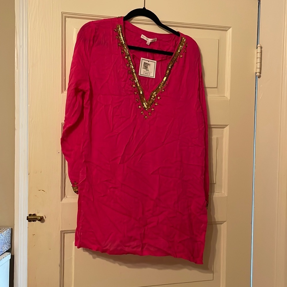 NWT BARBARA GERWIT TUNIC WITH SEQUIN DETAIL, L